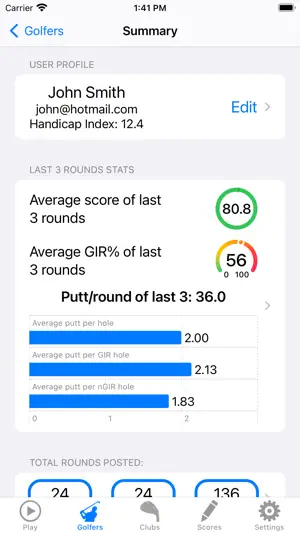 Golf GPS Rangefinder Scorecard截图2